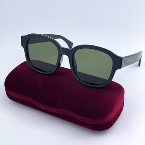 SALE! NEW Gucci GG1140SK 002 Black Green Square Unisex Sunglasses